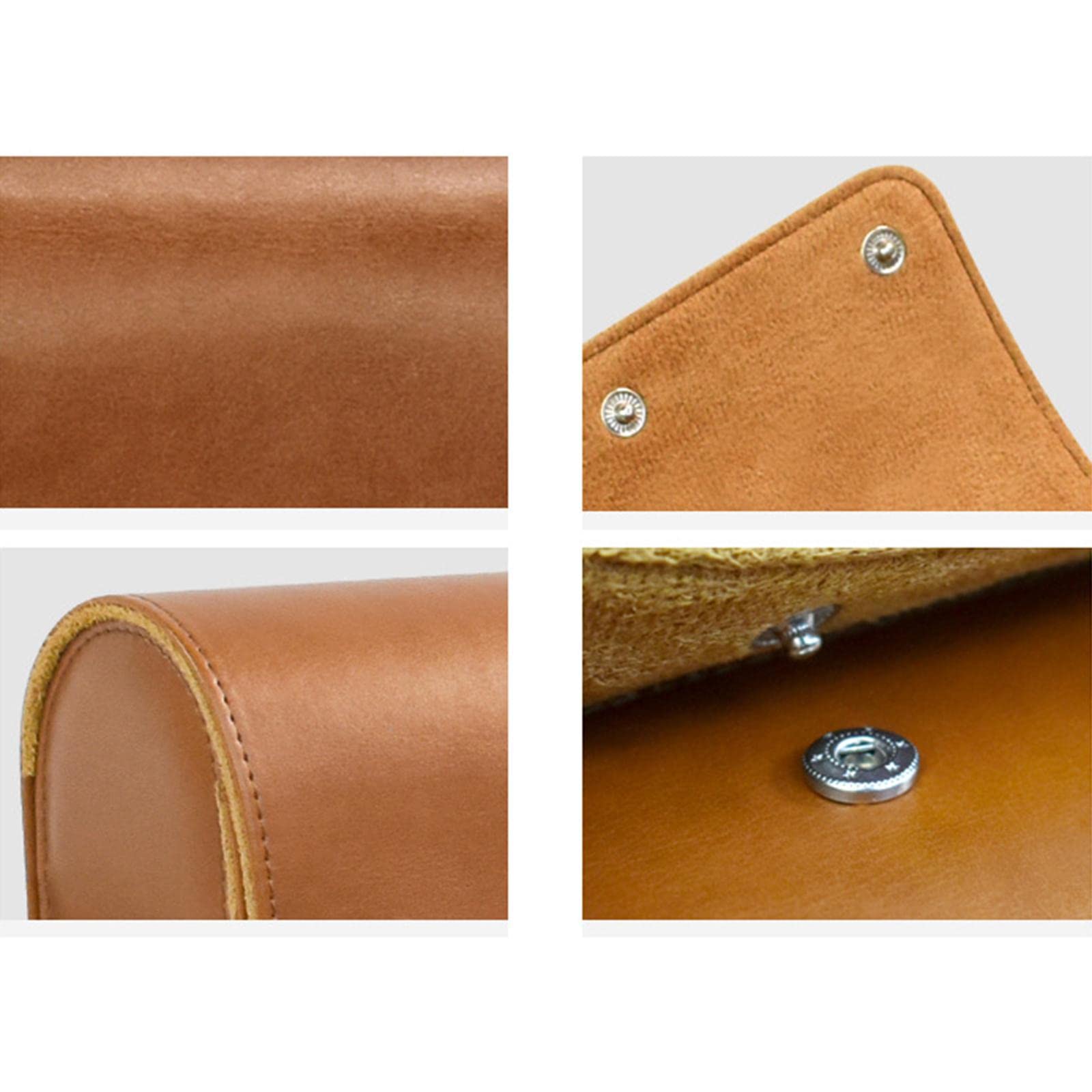 Uhrenbox mit 2 Fächern, PU-Leder, Reise-Handgelenktasche, Braun