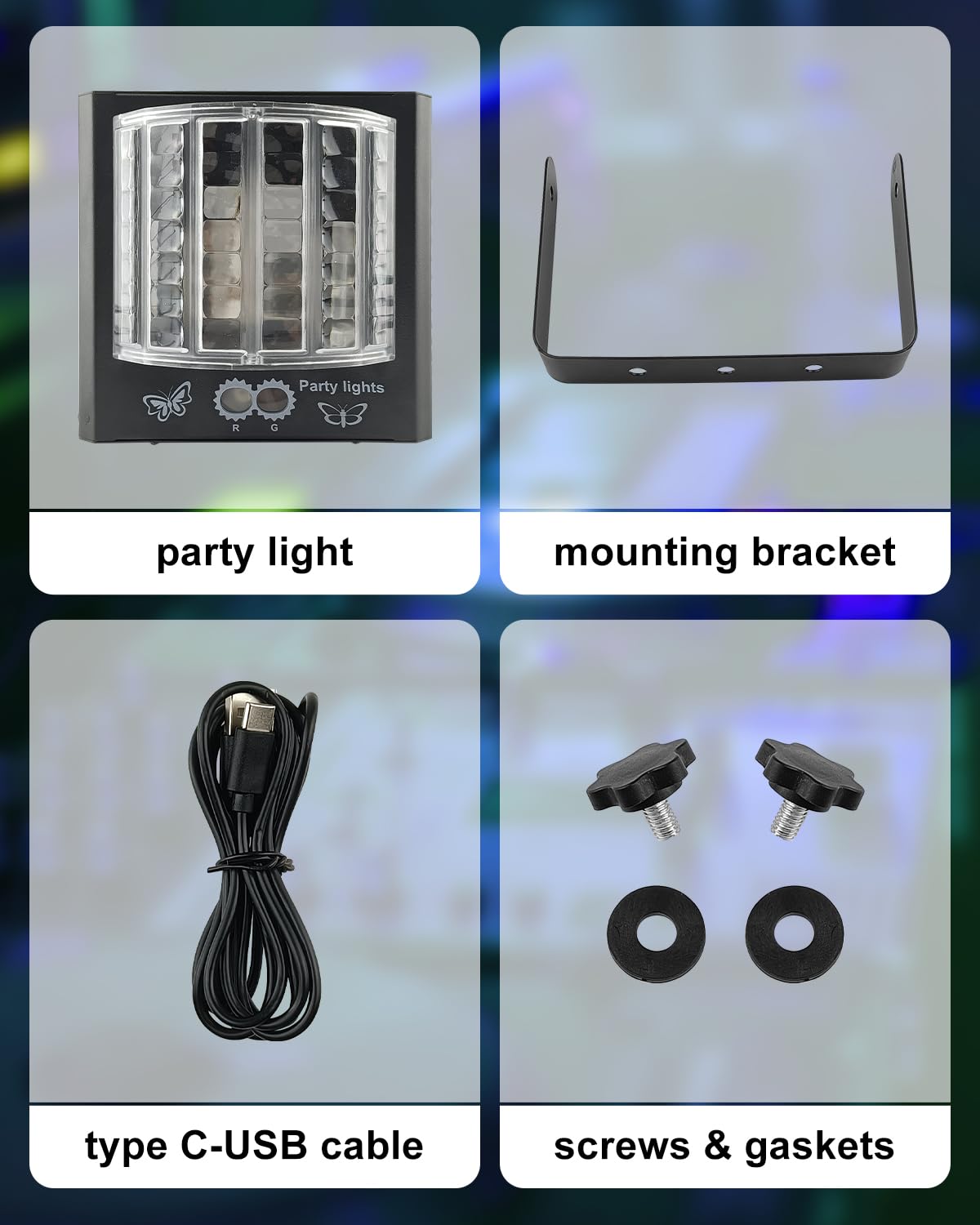 Eagou Diary Luces Discoteca para Casa, 23 Modos Luces Fiesta RGBP Flash Discoteca Mini Luces DJ Lámpara Discoteca Controlada por Control Remoto Luz LED Escenario para Home Party