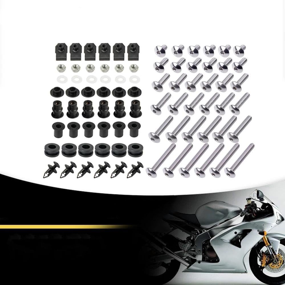 Kit Tornillos carenado Kit Pernos Carenado para Kawasaki para Ninja 250R para Ninja250R 2008-2012 ZX-6R ZX 6R ZX6R 636 1998-2012 Tornillo Clips Fijación Tuercas Parabrisas(ZX-6R 07-08)