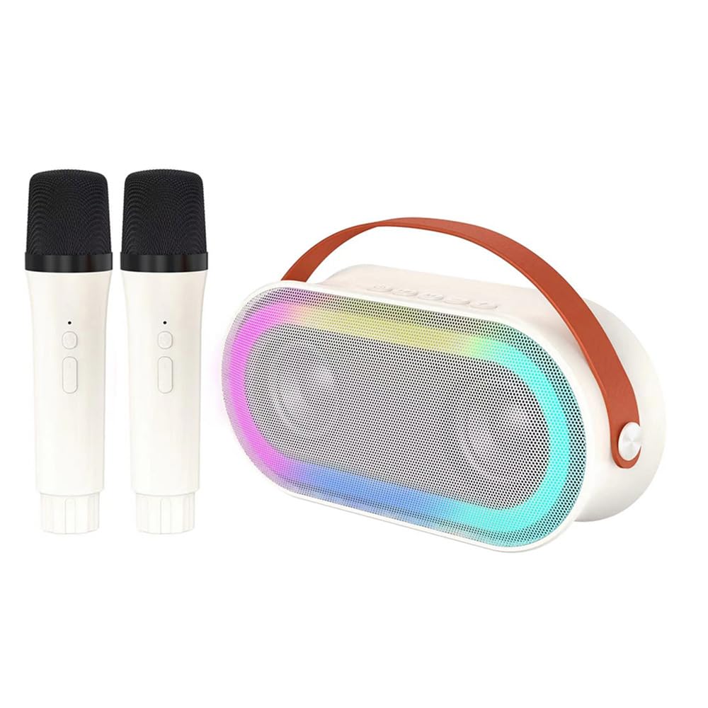 Cadeau karaoké fille garçon avec enceinte portable lumineuse et duo de micros