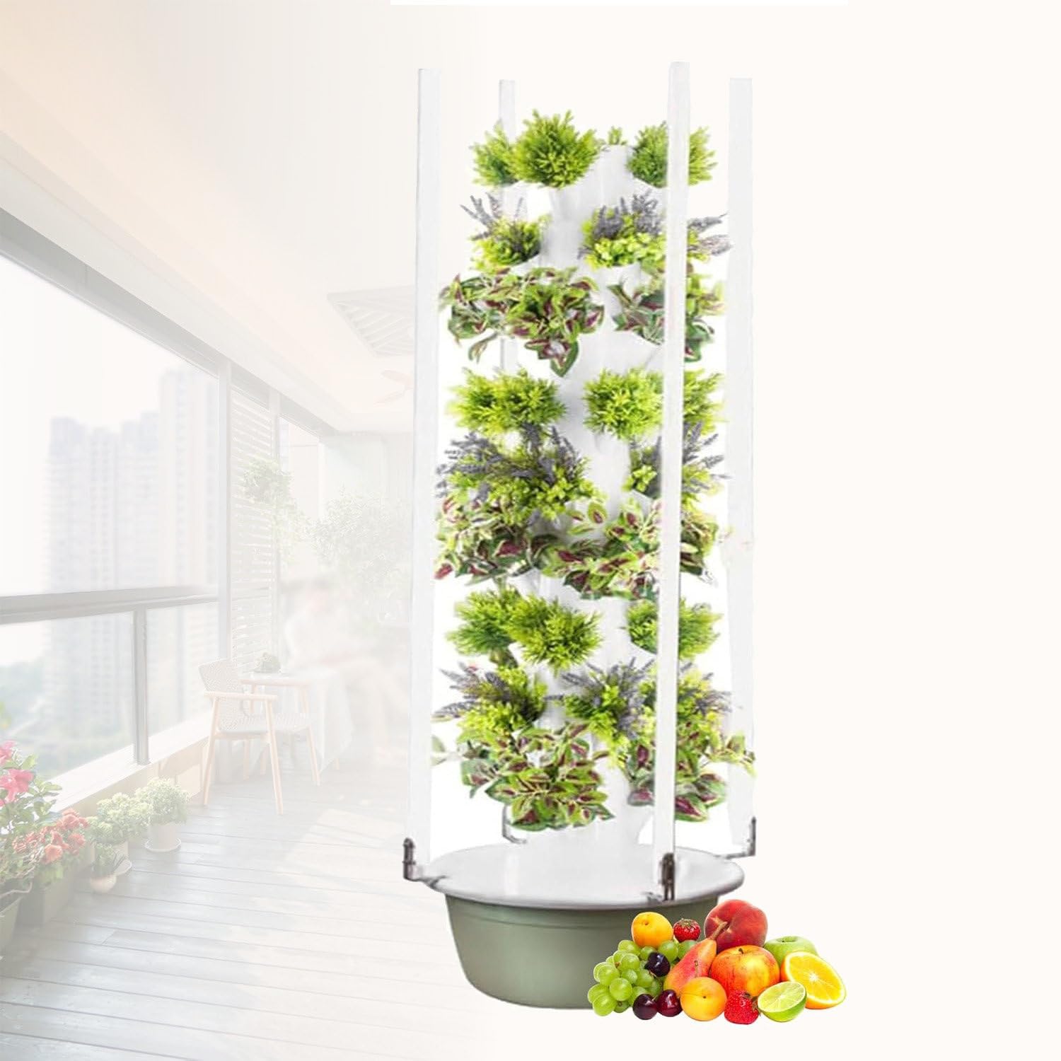 System hydroponiczny do uprawy roślin Hydroponics Tower Garden, wieża do uprawy roślin w pomieszczeniach na 20-36 roślin z systemem pompowym, zestaw do kiełkowania roślin, pionowy system hyd