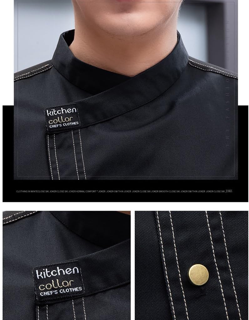 Short Sleeves Coat Jacket Uniform Classic Chef Coat Restaurant Kitchen Cooking Work Clothes for Women, Men