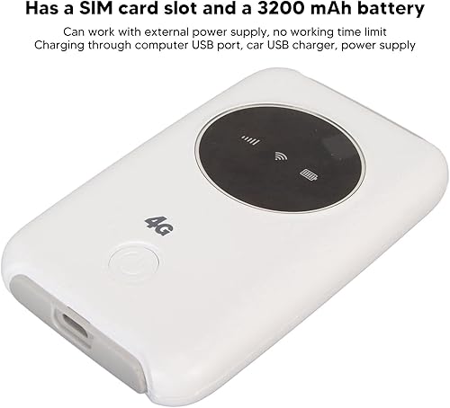 Módem USB portátil 4G, punto de acceso móvil desbloqueado de 300 Mbps con ranura para tarjeta SIM, enrutador de batería recargable y de larga
