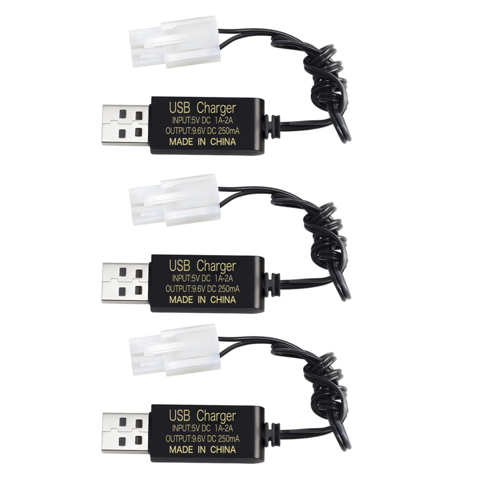 ZYGY 3PCS 9.6V Tamiya Plug USB Charging Cable for RC Cars Trucks Tanks Engineering Cars RC Boats Toys Cars Tamiya Plug Battery Charger