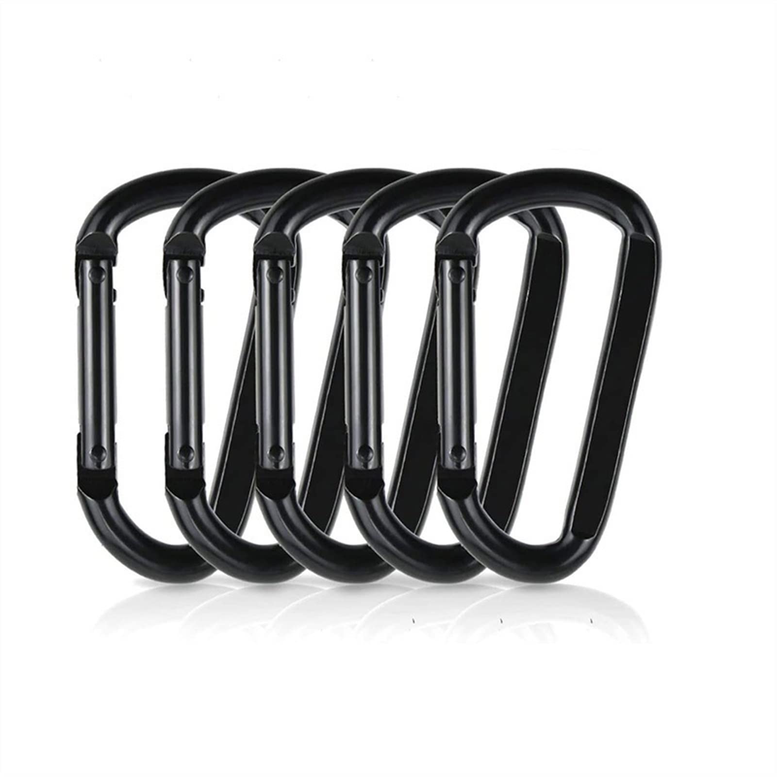 Karabińczyk, 5PCS Mini Karabinek Czarny D Kształt Klamra Aluminiowa Blokada Sprężyna Brelok Klips Na Zewnątrz Kemping Podróże(Gourd Shape)