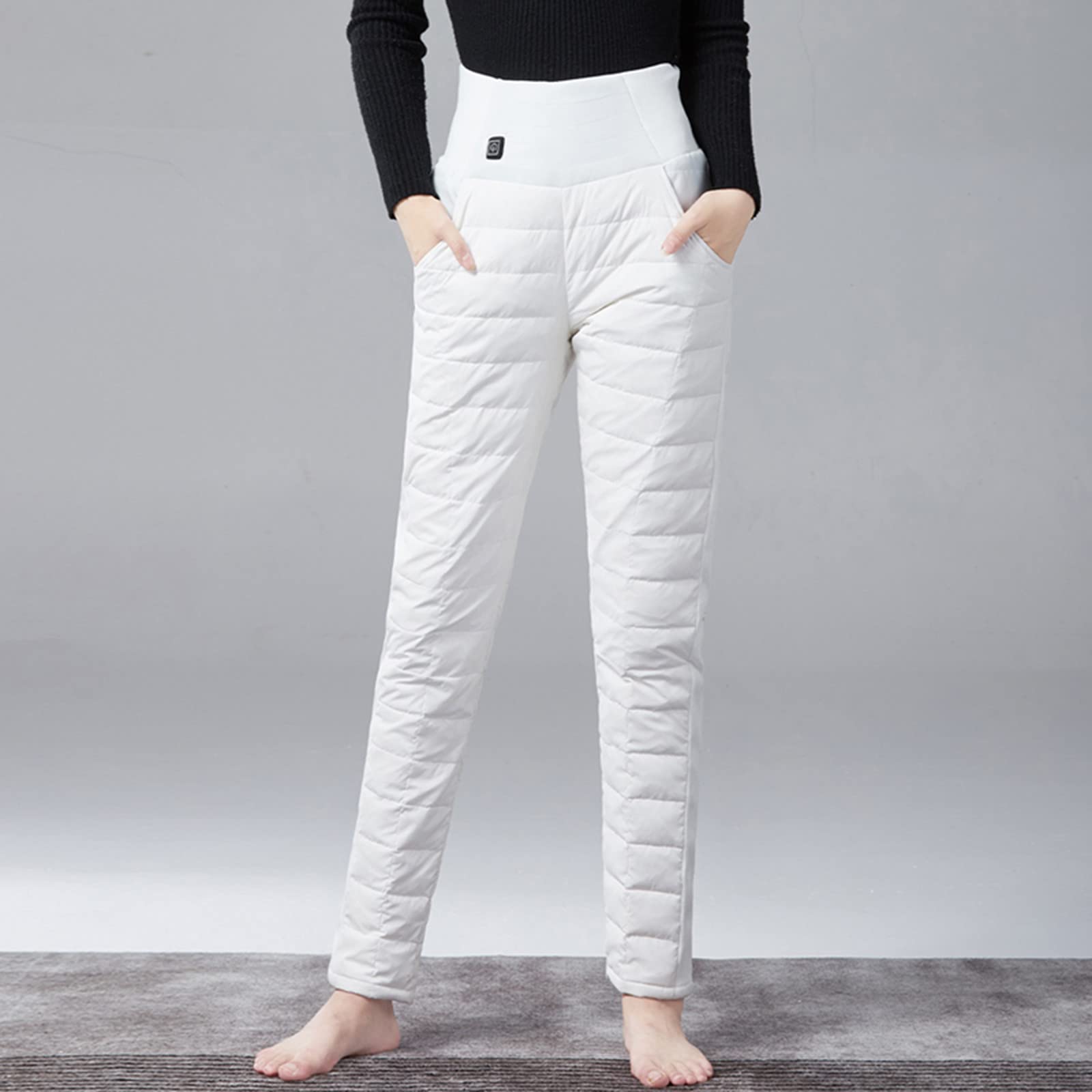 Pantalones térmicos para mujer, pantalones largos con batería, USB de 5 V, con calefacción eléctrica, para invierno, al aire libre, esquí, ropa interior cálida, capa base para nieve, esquí,