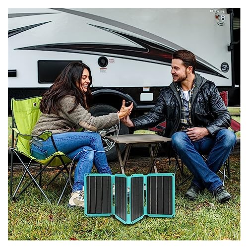 Cargador solar portátil USB de 15W y 5V con 3 paneles plegables para acampada 7
