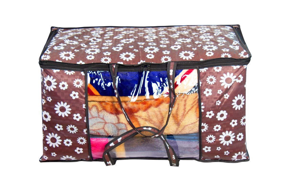 The Furnishing Tree Blanket Bag/Storage Bag/Quilt Bag Small Size Floral Pattern White Set of 1-image-2