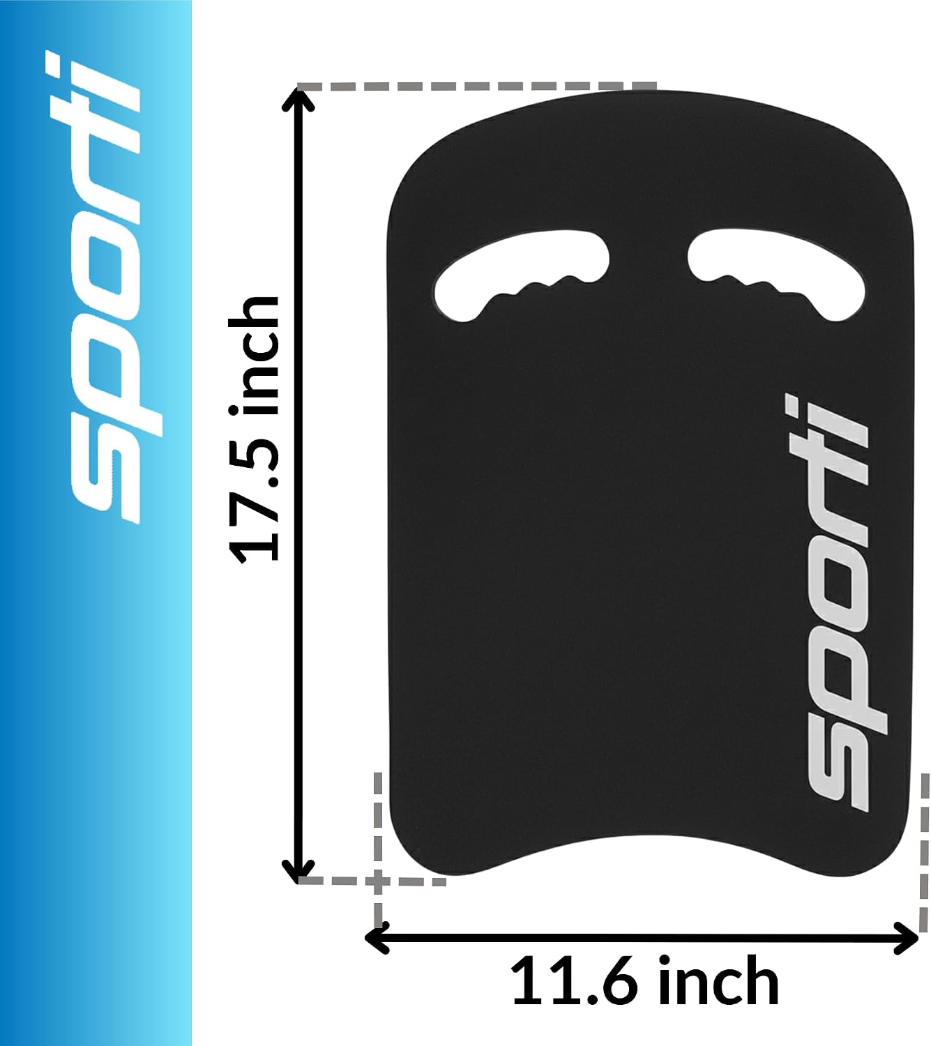 Sporti Training Kickboard for Adults - EVA Foam, Chlorine-Resistant Pool Training Aid with Comfortable Grip & Contoured Edges