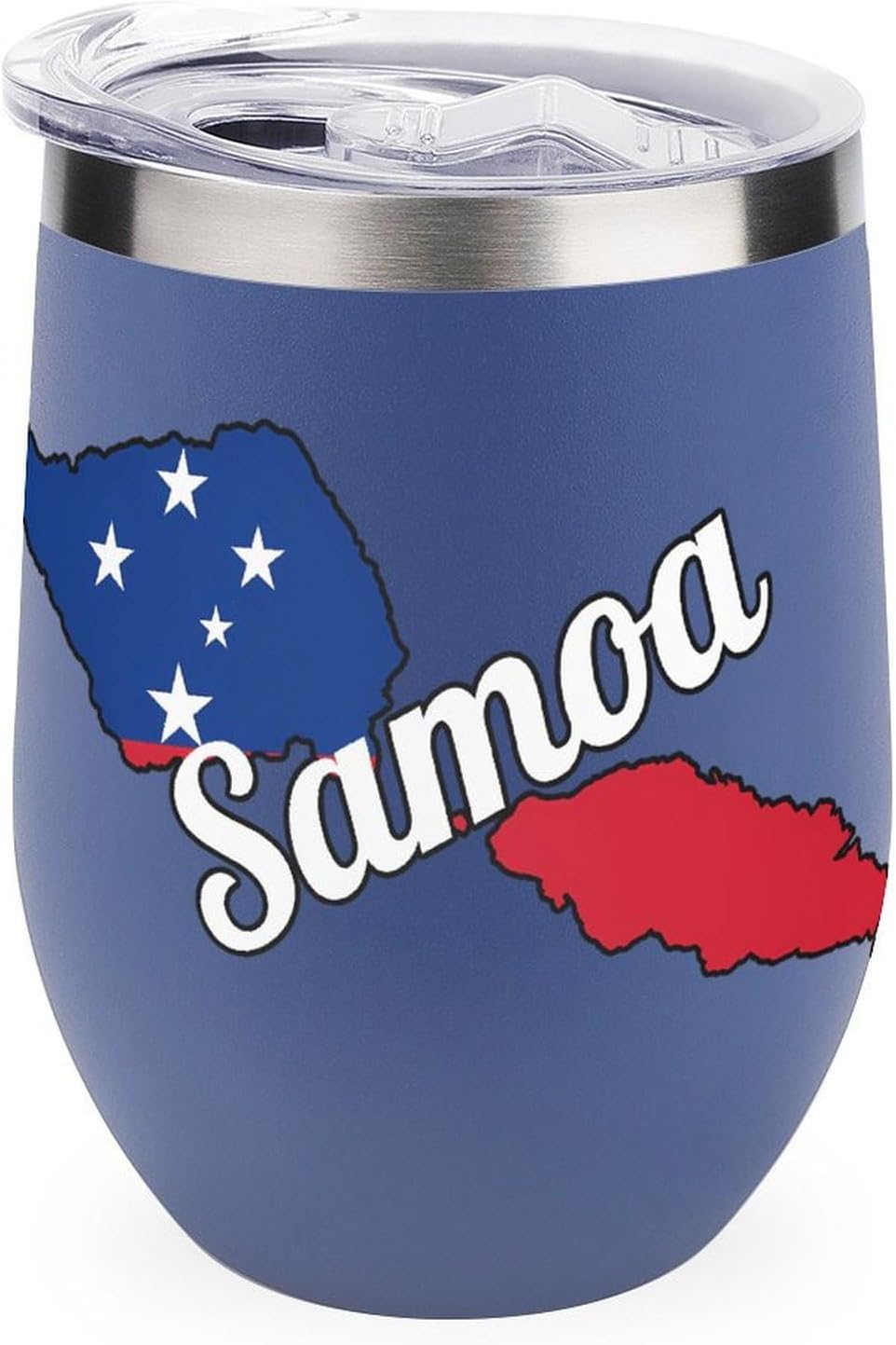 U.S.A.Samoa Map Flag Insulated Drinking Cup Stainless Steel Coffee Mug Wine Tumbler with Lid 12OZ