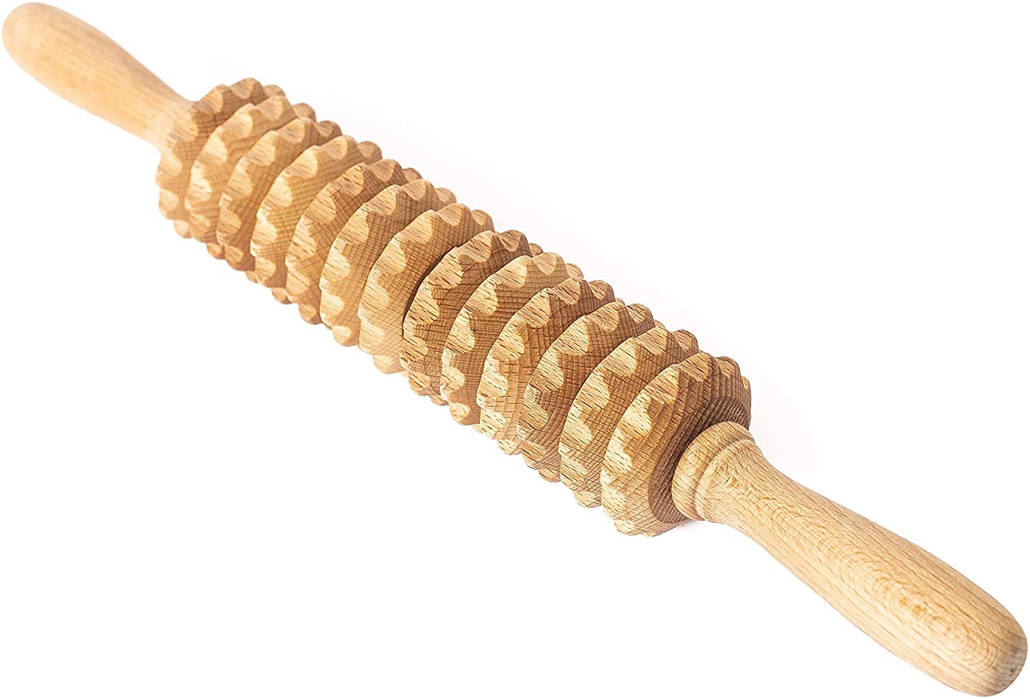 Massage Roller mit Griff, Massageroller Holz, Rücken Massagegeräte Holz, Hand-Körpermassagegerät Aus NaturHolz