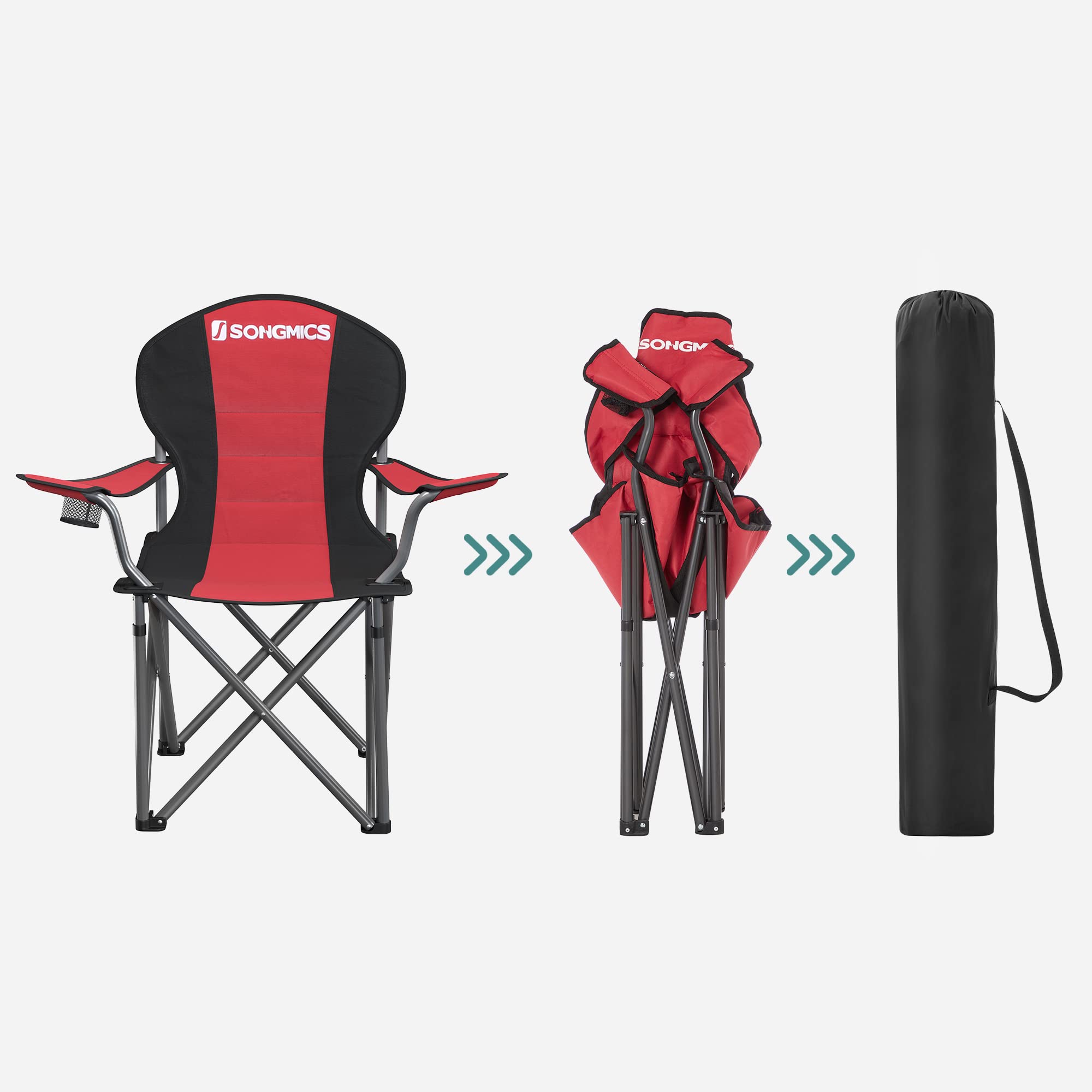 SONGMICS Campingstoelen, set van 2, klapstoelen, outdoor stoelen met