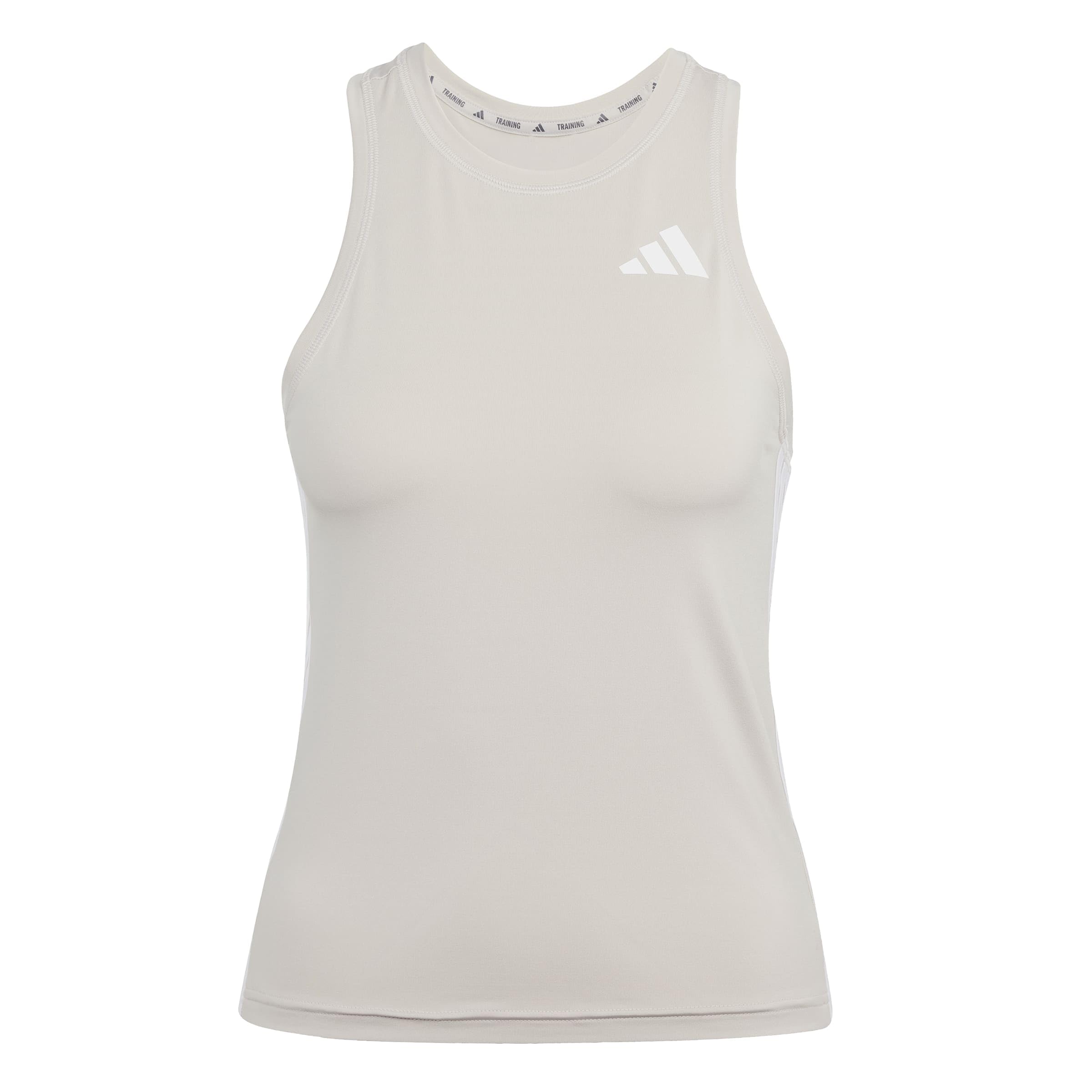 adidas Women's Train Essentials 3-Stripes Workout Tank, Wonder Alumina/White, L