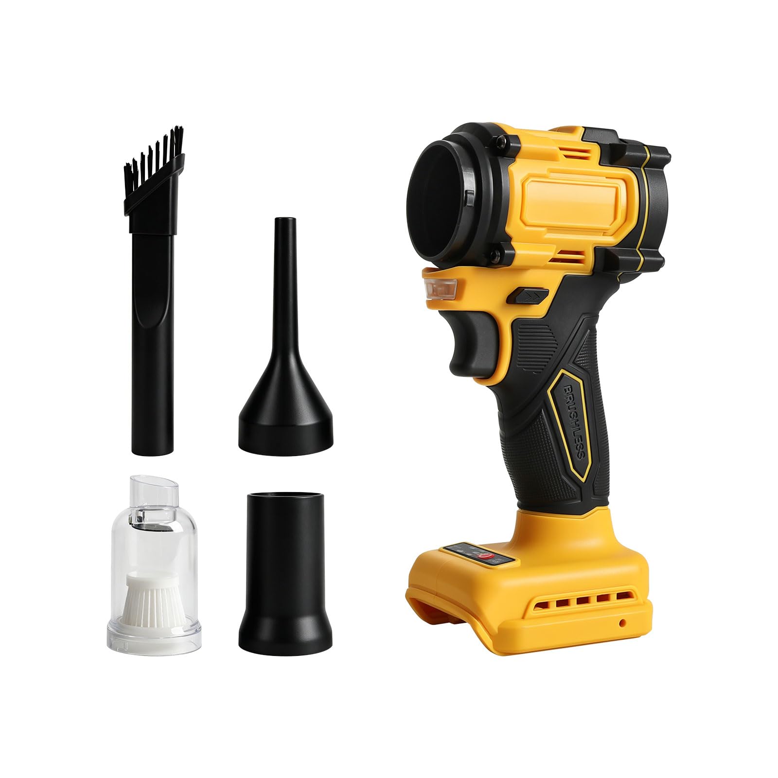 Cordless Duster Blower for Dewalt 18/20V, 2 in 1 Handheld Vacuum Cleaner Brushless Air Duster Blower 20000 RPM with Adjustable Speed & Nozzles for Car Home Workshops (No Battery)