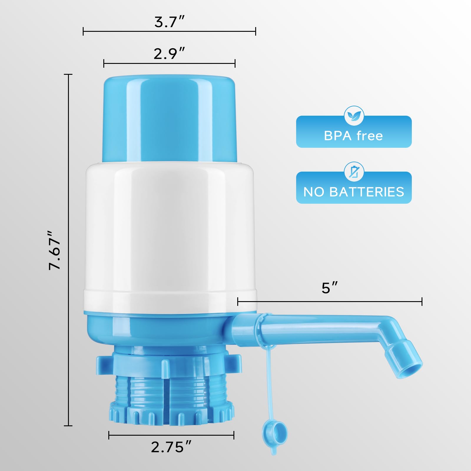 Water Bottles Dispenser Blue Manual Hand Pressure Drinking Fountain Pressure Water Press Pump