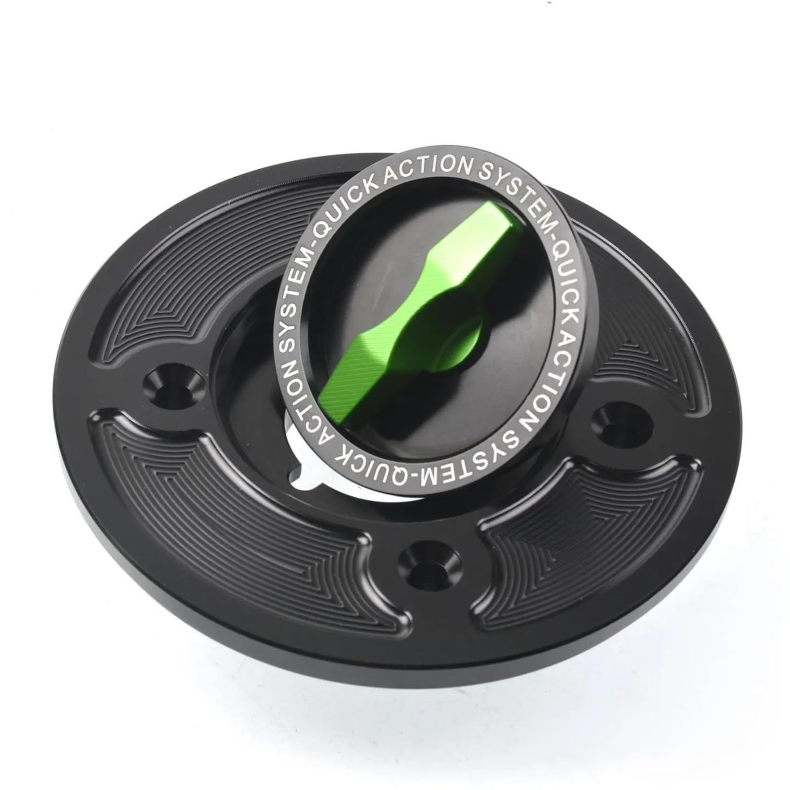 Generic Para Ninja 400 2018-2025 Para Ninja 650 2017-2025 CNC Tapa De Tanque De Combustible Motocicleta Aluminio Cubierta Bloqueo Rápido(Black)