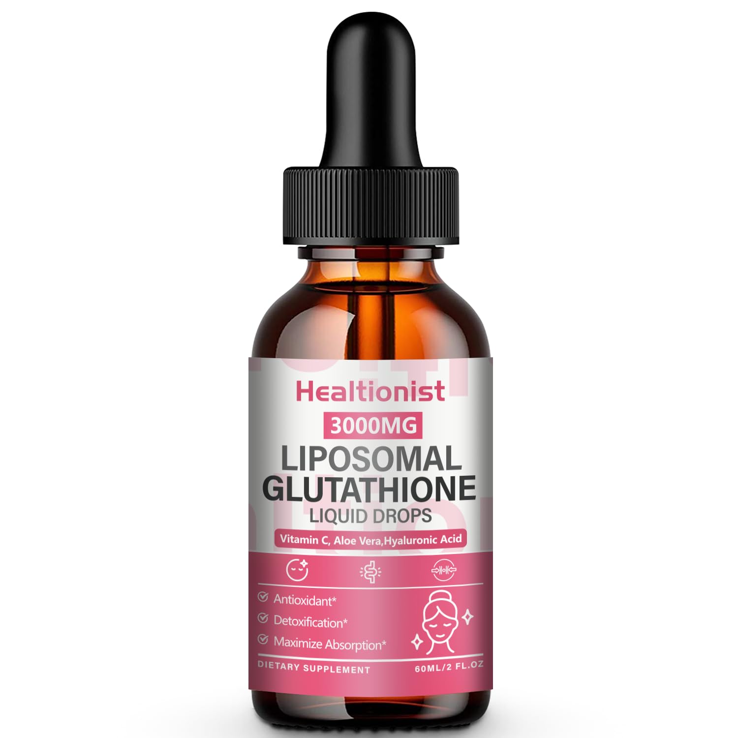 2 Pack 3000mg Liposomal Glutathione Liquid Drops with Vitamin C, 98% Absorption, Glutathione Liposomal Supplement, Powerful Antioxidant Complex for Immune System, Liver, 4 Fl Oz per Bottle — Amazon image 8