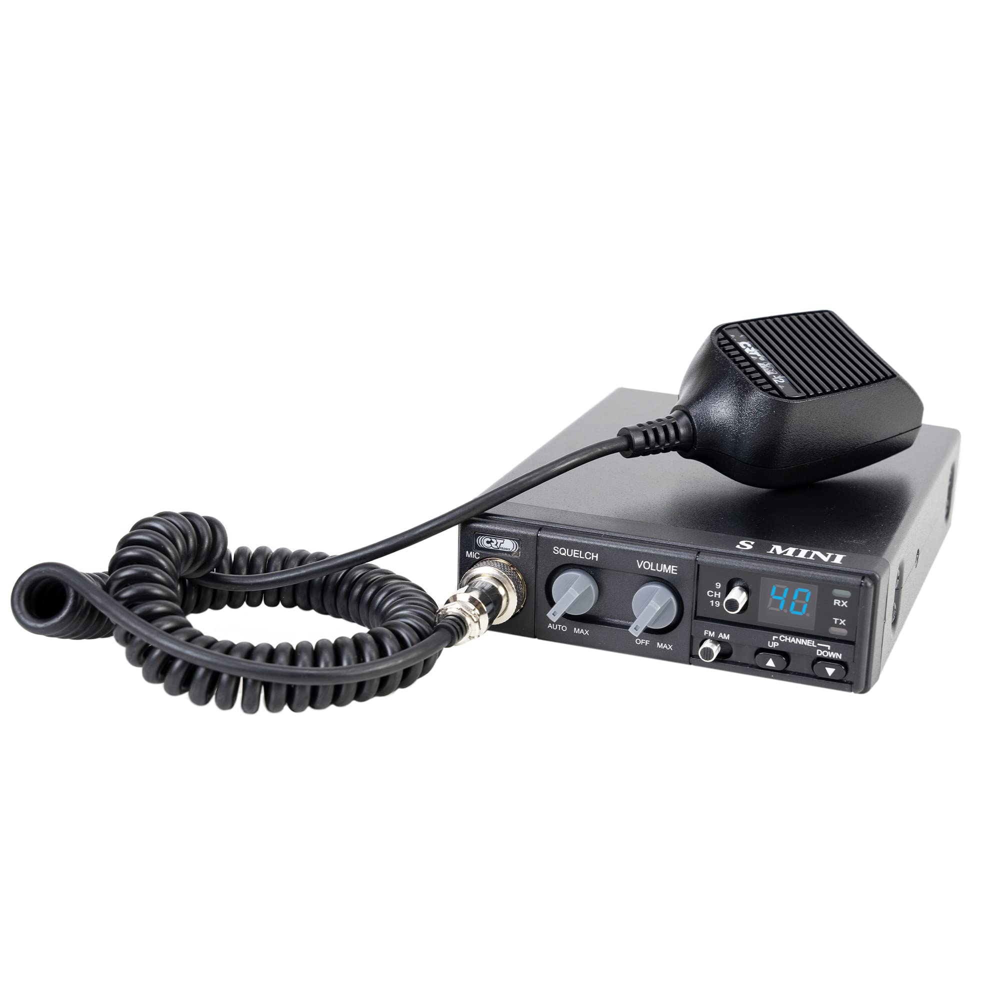Radio CB CRT S Mini Double Tension, 12/24V, 4W, avec ASQ, AM-FM