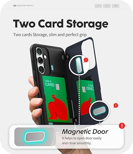 Miniatura 288 de GOOSPERY Parachoques magnético para puerta compatible con Galaxy S23, tarjetero tipo cartera, cierre automático, protección de doble capa resistente