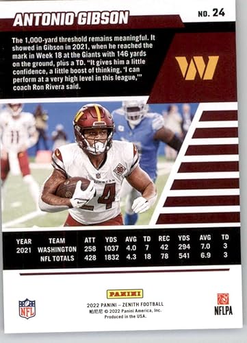 Miniatura 2 de Football Trading Card NFL 2022 Panini Zenith Retail #24 Antonio Gibson NM Near Mint Commanders