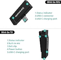 Vista 5 de Saramonic Micrófono inalámbrico para Android, Blink GO-U1 Micrófono inalámbrico Lavalier con cancelación de ruido para dispositivos