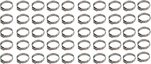 kimllier 50 abrazaderas de cincha de 1 pulgada, accesorios de acero inoxidable, anillos de crimpado, abrazaderas para conexiones de montaje de