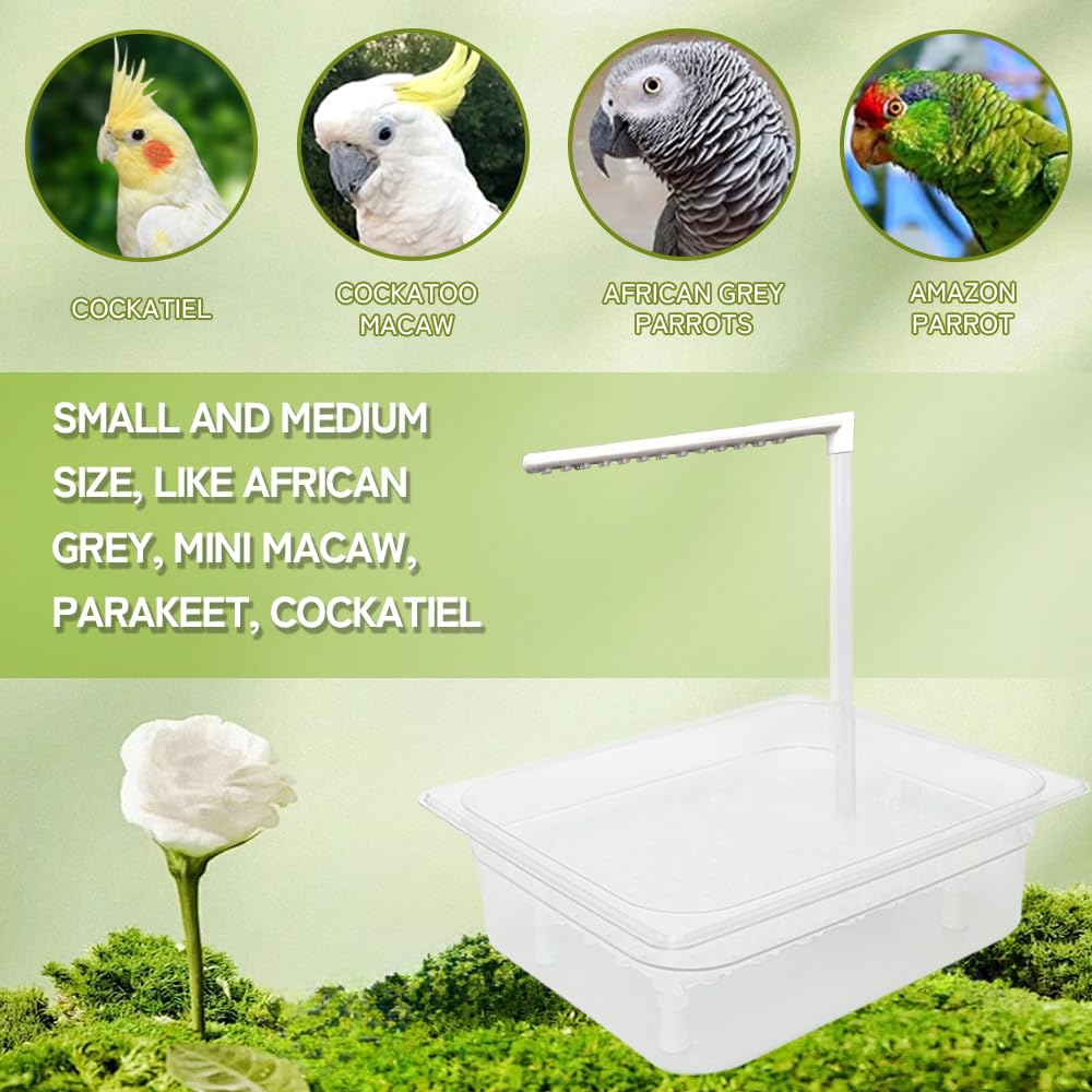 WQY GroceryShop Parrot Bathtub Indoor Automatic Bath Shower with 180 &deg; Circulating Faucet Contains USB and Power Plug for Medium Birds African Grey Amazon Conure Parakeet Cockatiel Lovebird - image 6