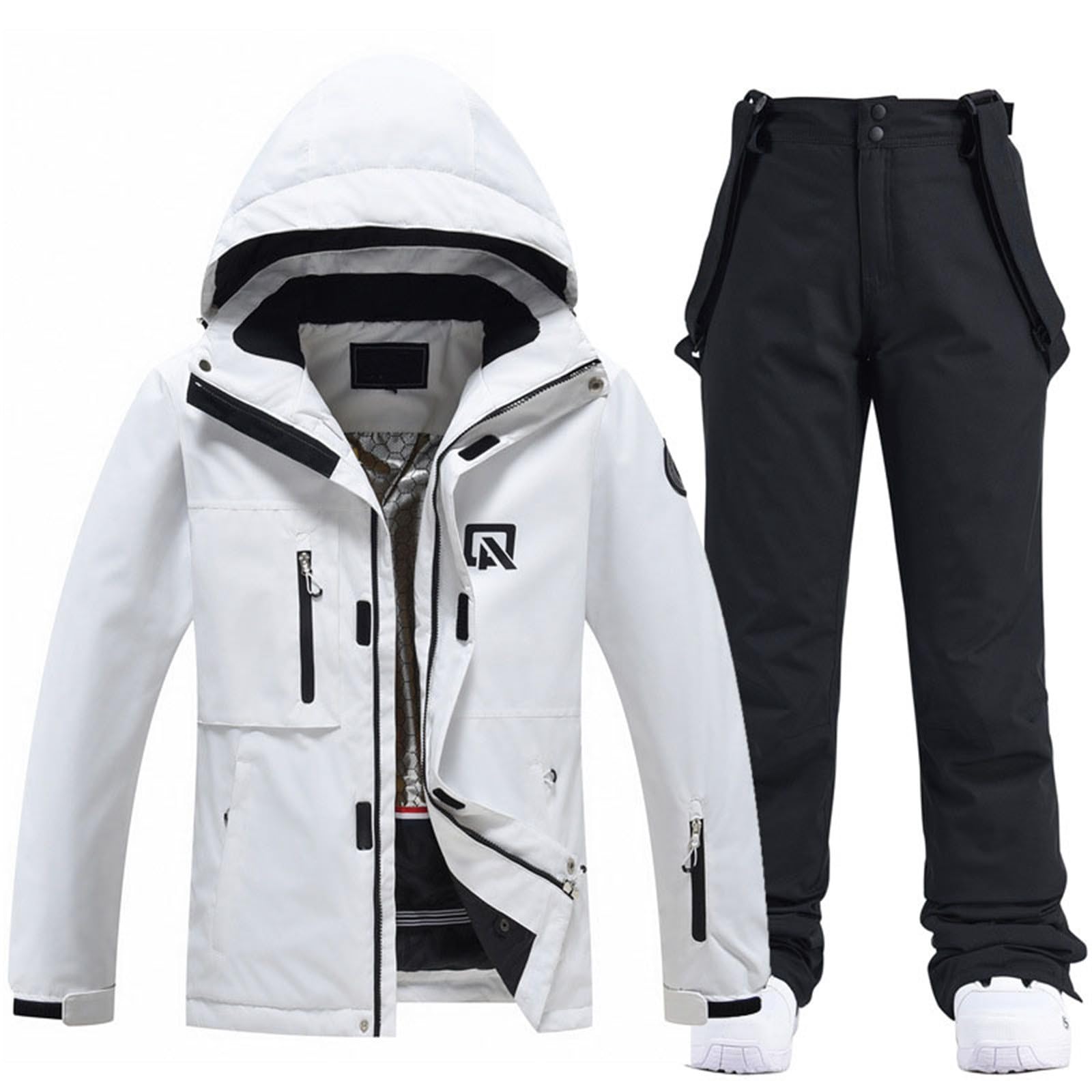 Herren Skianzug Winter Warm Dicke Unisex Mit Wasserdichte Softshelljacke Und Wasserdichte Hose Snowboarding Schneeanzüge Klassische Übergangszeit Komfortabel Camping