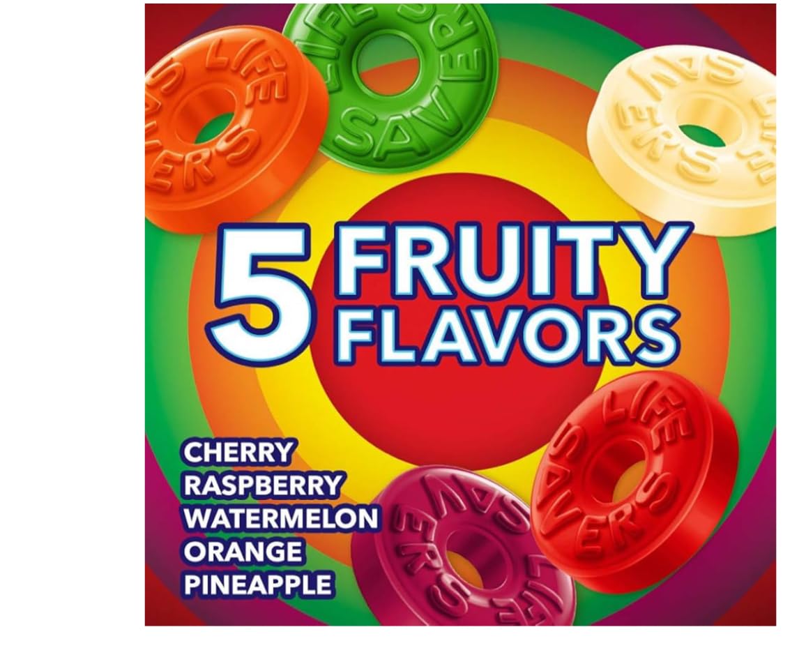 Mixed Fruit Hard Candy, 5 Flavors, Cherry, Raspberry, Watermelon, Orange, Pineapple, Individually Wrapped Candies - (3 - Pounds)