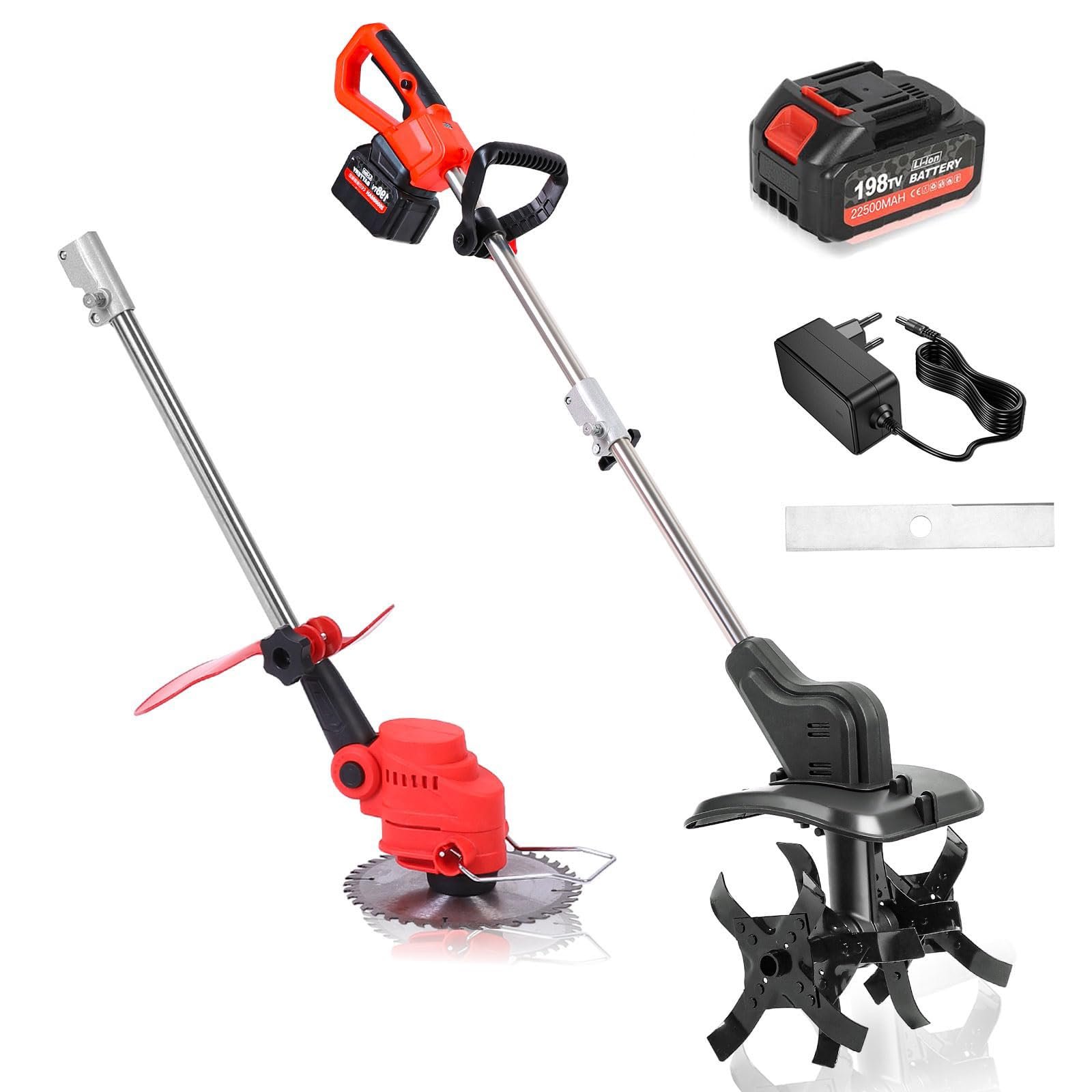 Rotavateur de jardin électrique 21V avec largeur de labourage 30cm et affichage LED