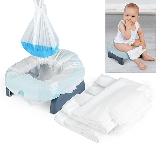 Paquete de 72 bolsas desechables para inodoro portátil, bolsas de repuesto para orinal de viaje para niños pequeños con almohadillas