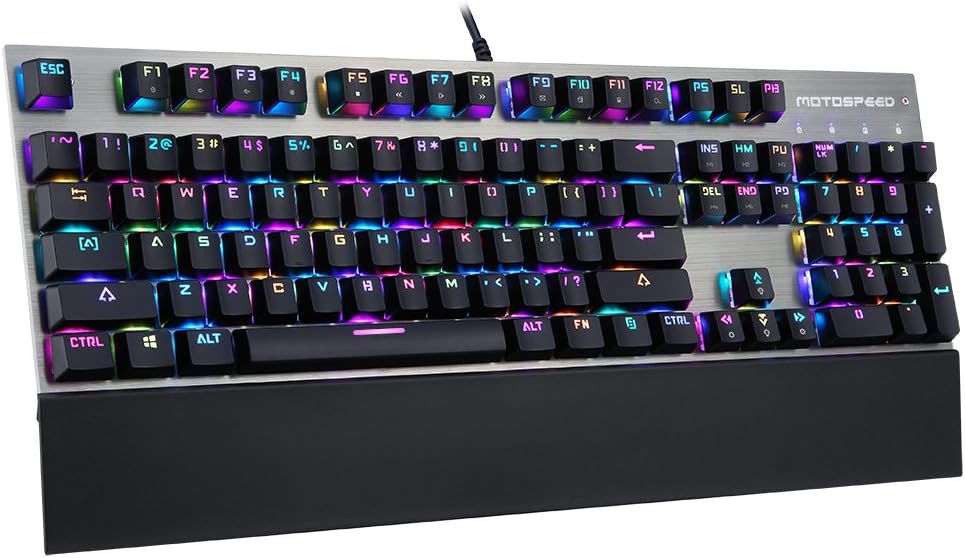Gaming Keyboard Keys No Conflict USB Multimedia Connection Set 18 RGB rétroeclairage Mechanical Professional Gaming Keyboard – Black
