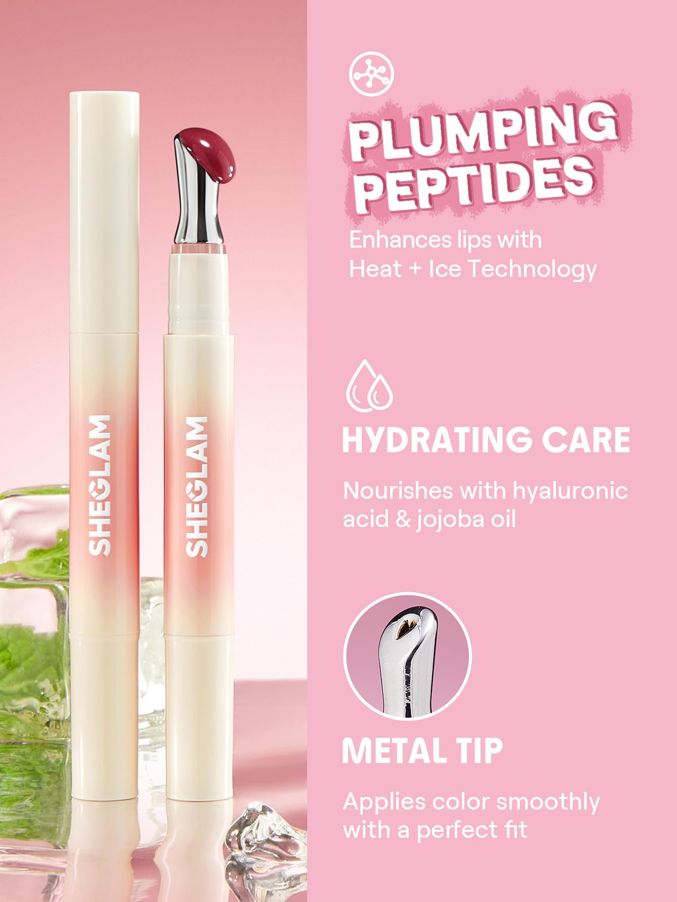 SHEGLAM Hydrating Lip Gloss Cruelty-Free Plumping Peptides-Honey Glaze, 1.42 g (Pack of 1) - Image 2