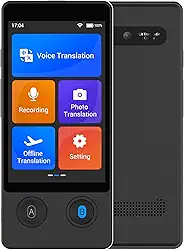 Dispositivo tradutor de idiomas 144 idiomas e acentos com tela sensível ao toque de 9,4 cm [Tradutor inteligente de última geração-W12] Dispositivo tradutor de imagem AI Tradutor de voz