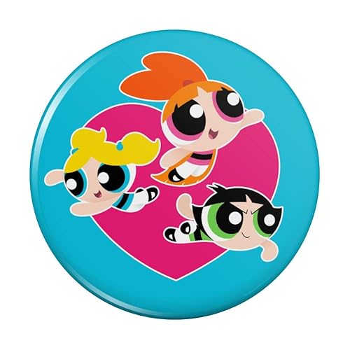 GRAPHICS & MORE Superpoderosas niñas corazón compacto bolsillo mano maquillaje espejo