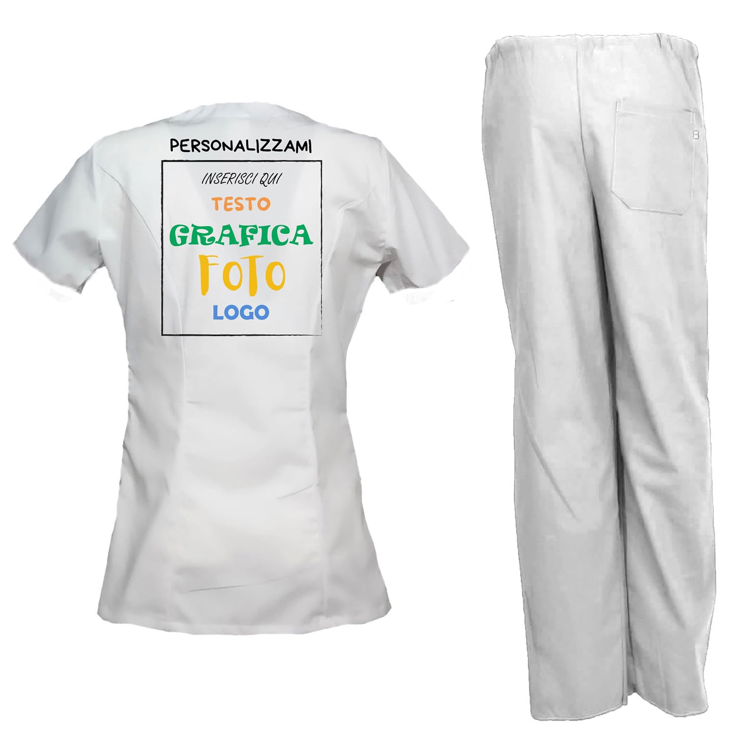 fratelliditalia.org Divisa da donna completo per estetista taglie da XS a XXXL made in italy Stampa inclusa su Tessuto PERSONALIZZA con Il Tuo Logo
