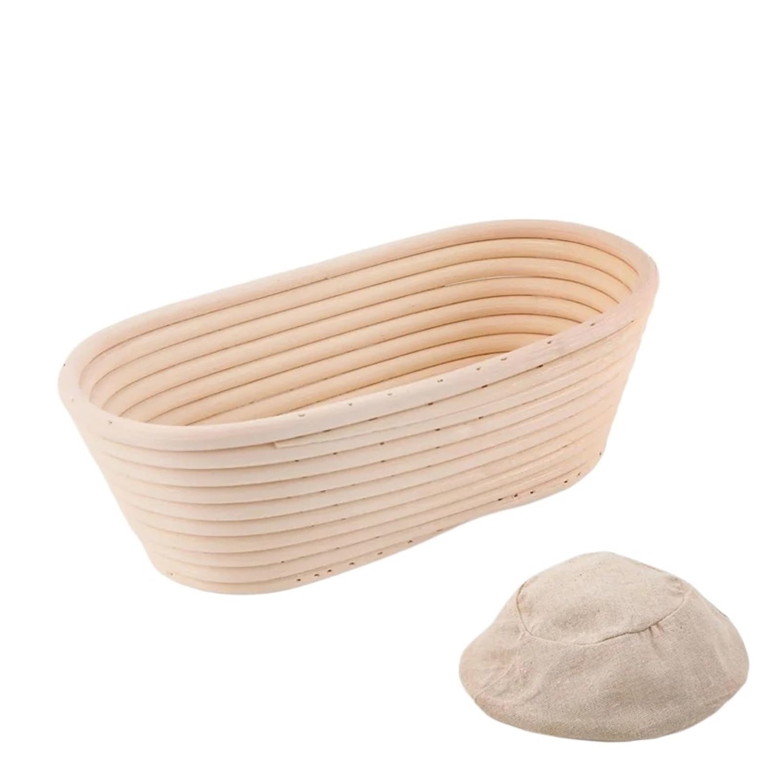 Cesta de mimbre for fermentación masa, cuenco for hornear(Oval 28X14X8)