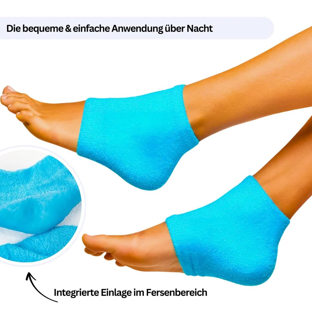 Nuwelo's Hydra Fersen-Socken für Hornhaut, 2x Weiche Gel-Fersensocken, Moisturizing Flauschige Socks (1 Paar)