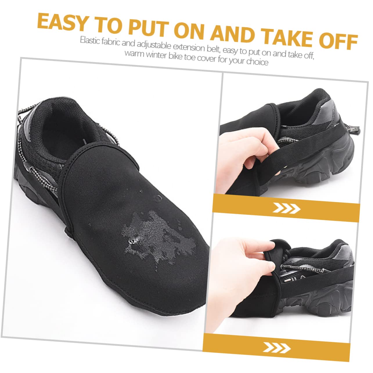 Toyvian Cubrezapatillas de Ciclismo Protector Lana Tobillo Proteger mi Cubierta de Zapato a Prueba de Lluvia en Bicicleta Cubiertas de Zapatos Calientes Sobrecoste Neopreno Negro