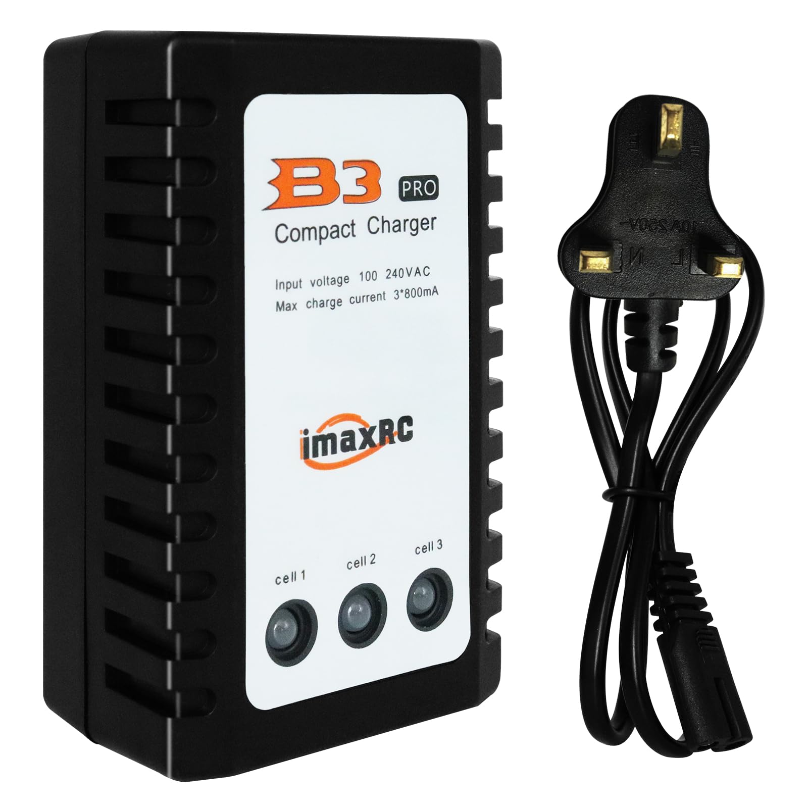 Tosiicop B3 Lipo Battery Charger - 2S 3S RC Balance Chargers AC 7.4-11.1V 10W with XH3P XH4P Plug for RC Car Batteries Boat Airplane Truck Quadcopter Airsoft SCX24 SCX10 (B3 Charger - 3 * 800mA)