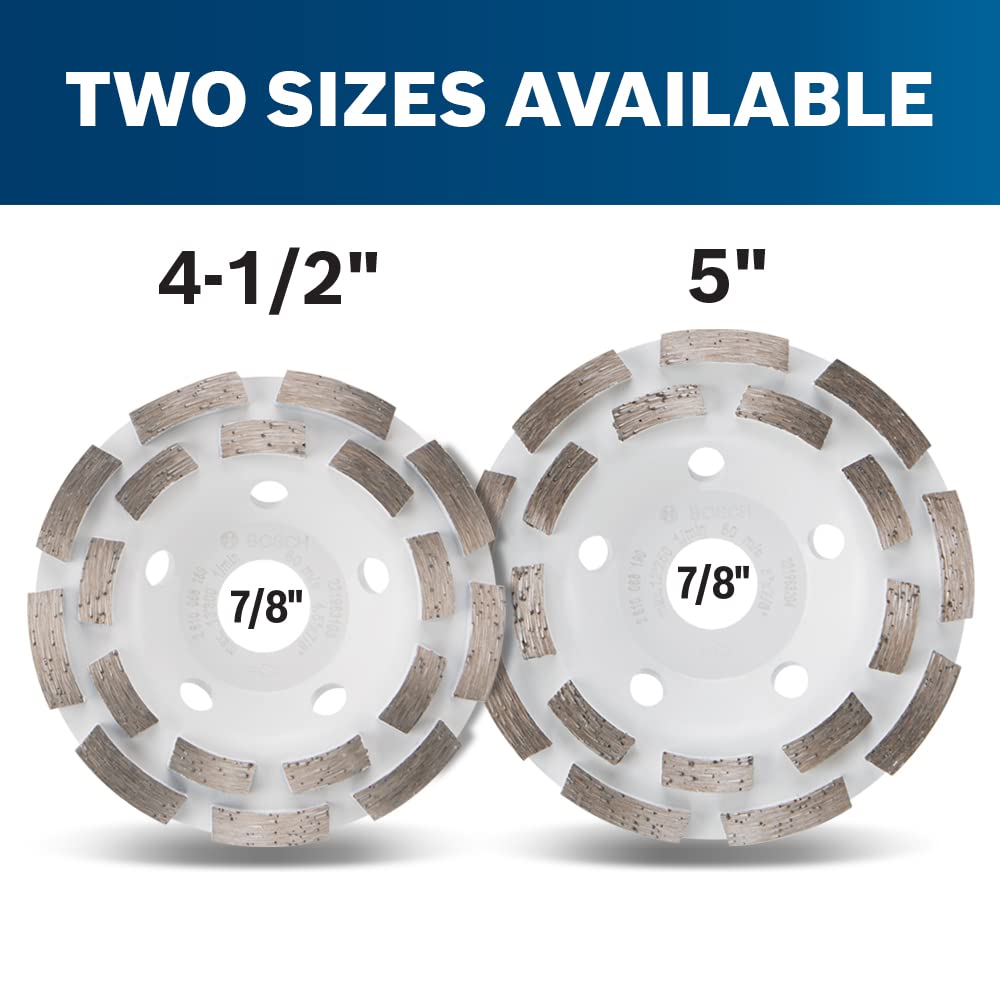 BOSCH DC4518 4.5 in. Double Row Segmented Diamond Cup Wheel for Concrete