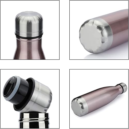 Miniatura 4 de MEWAY Botella de agua deportiva de 17 onzas, paquete de 12 botellas de agua de acero inoxidable con aislamiento al vacío, a prueba de fugas, doble