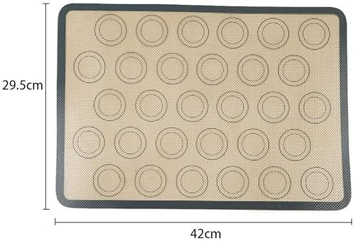 Miniatura 3 de Alfombrilla de silicona para hornear macarrones, revestimiento de silicona antiadherente para hornear sartenes y rolling, macarrón, pasteleríagalleta