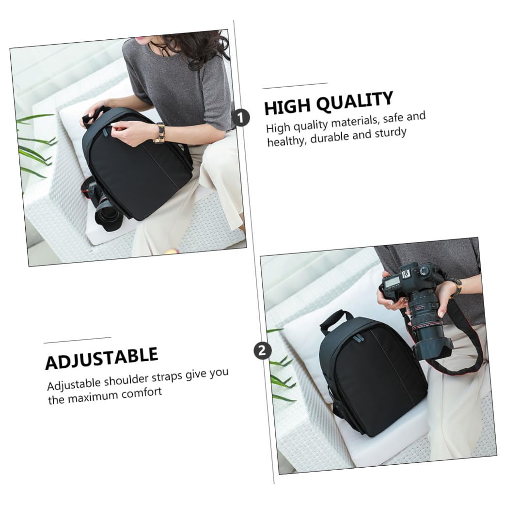 HOMSFOU Zaino per Fotocamera in Nylon Custodia Porta-accessori, Organizer Interno Modulare, Borsa da Viaggio Resistente Agli Urti per Escursioni e Uso Quotidiano
