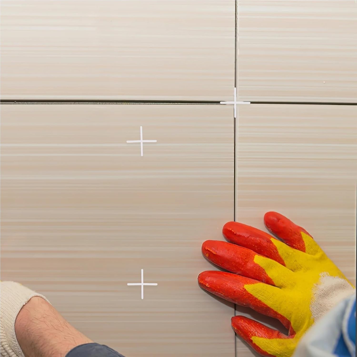 Tile Spacers 600/1000Pcs Cross Shape Pe Material Reusable for Home Decoration Construction Ceramic Floor Leveling System(1000pcs)
