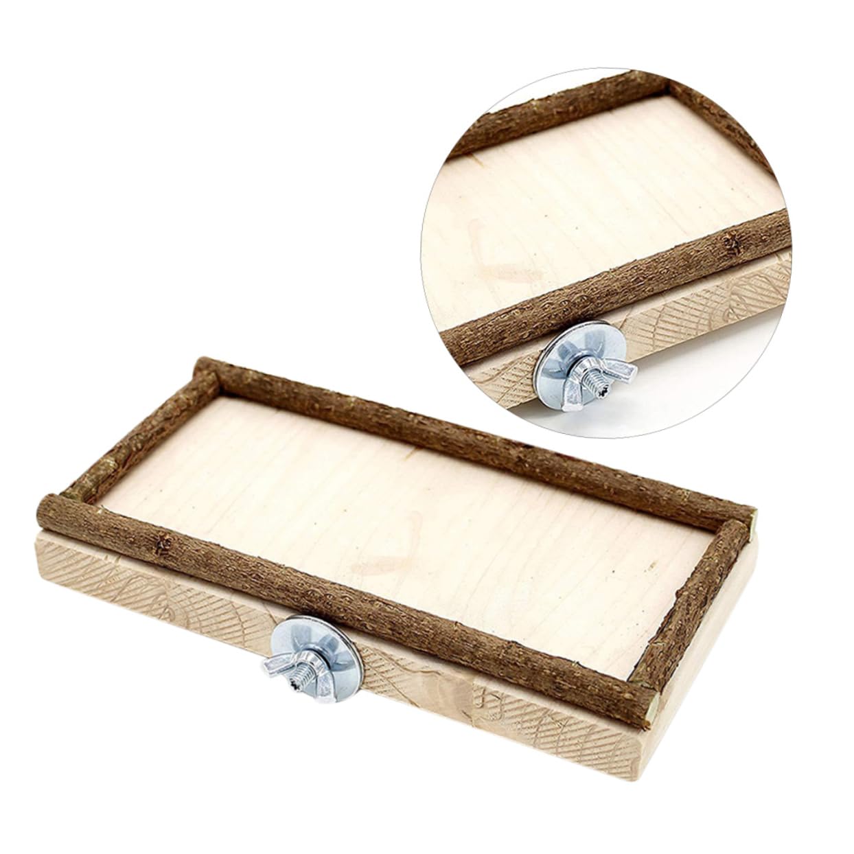 Beavorty 3 Pezzi 10x15 Cm Tavolo Da Gioco in Legno Per Pappagalli E Mangiatoia Per Esercizi Per Uccelli