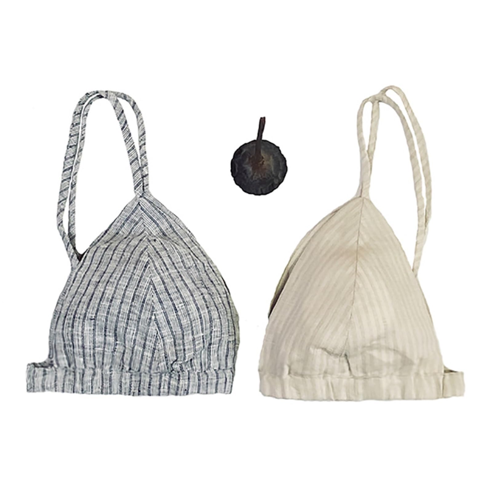 Sujetadores Transpirables 100 % Lino For Mujeres Con Pechos Pequeños Bralette Triangular Que No Se Nota El Pezón For Vestidos O Blusas Con Espalda Baja.