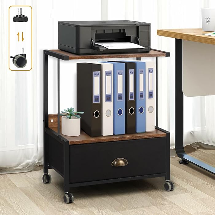 Buy VANSPACE Printer Stand with Storage Drawer PS02, 3 Tier Printer