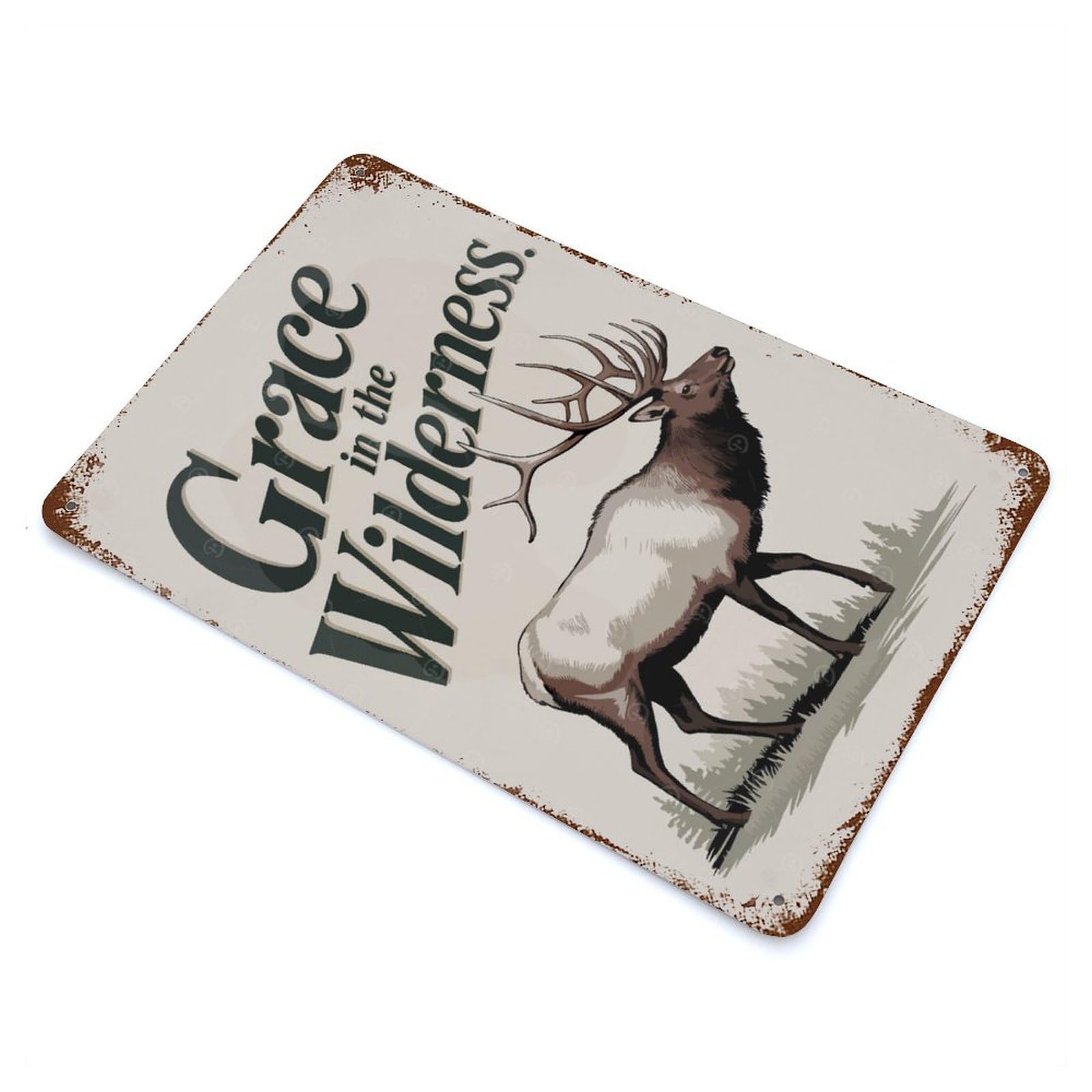 Grace in The Wilderness Rusty Metal Tin Sign 11.8"x7.9", Ideal for Pub, Kitchen And Man Cave Decor