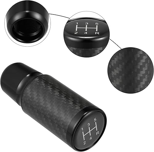 Miniatura 3 de ACROPIX Pomo de palanca de cambios universal de aluminio modificado de 5 velocidades, perilla de palanca de cambios manual automática para